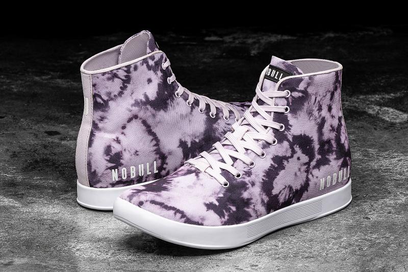 Purple Nobull High-Top Wisteria Tie-Dye Canvas Men's Trainers | CA D1415F